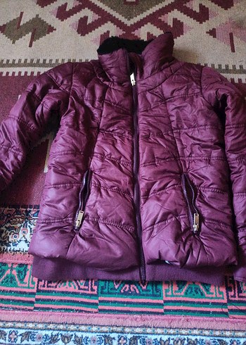 Bordo Fermuarlı Kadın Kışlık Mont - Görsel 2