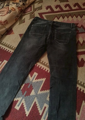 Siyah Bağcıklı Grunge Tarzı Kadın Denim Pantolon - Görsel 4