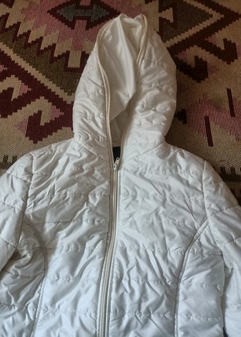 Beyaz Fermuarlı Kadın Mont - Görsel 4