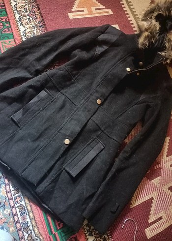 Kürklü Siyah Kadın Ceket - Görsel 2