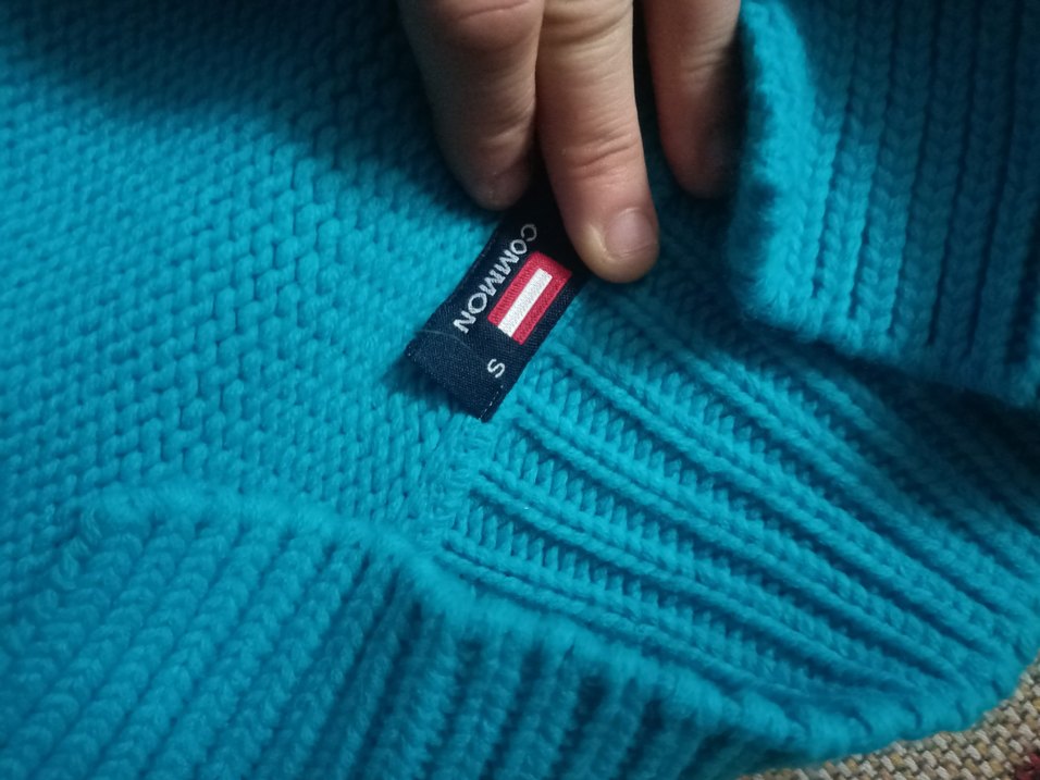 Turkuaz Bohem Balıkçı Yaka Triko  Hırkası - Görsel 5