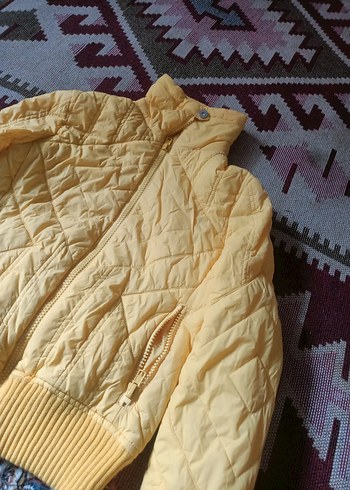 Sarı Fermuarlı Kadın Mont - Görsel 4