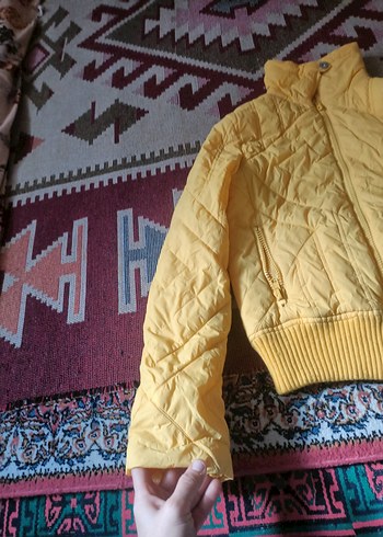 Sarı Fermuarlı Kadın Mont - Görsel 3