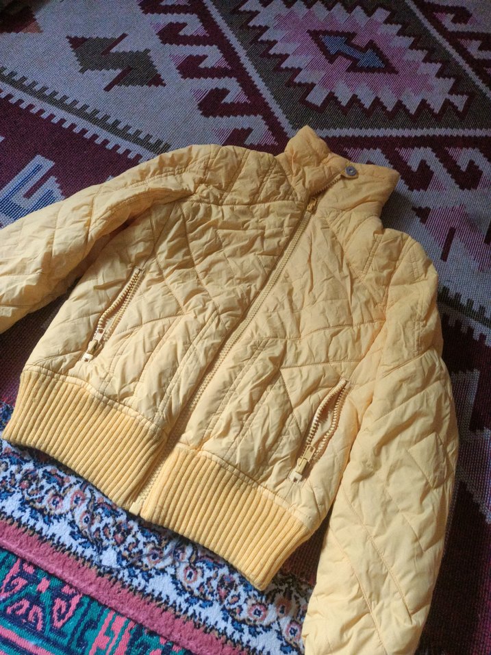 Sarı Fermuarlı Kadın Mont - Görsel 2