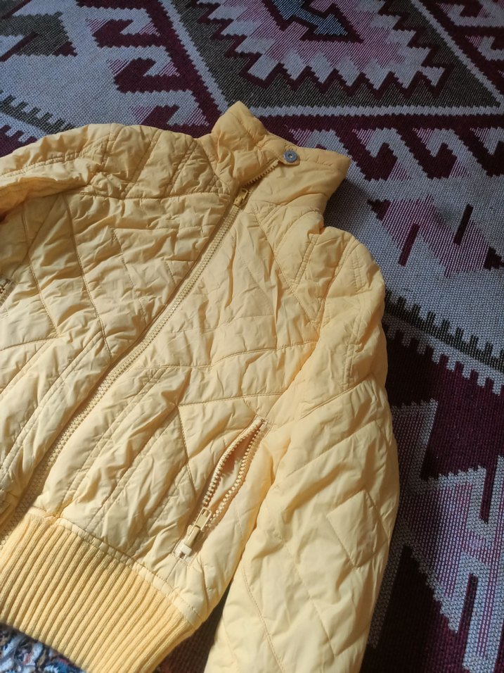 Sarı Fermuarlı Kadın Mont - Görsel 4