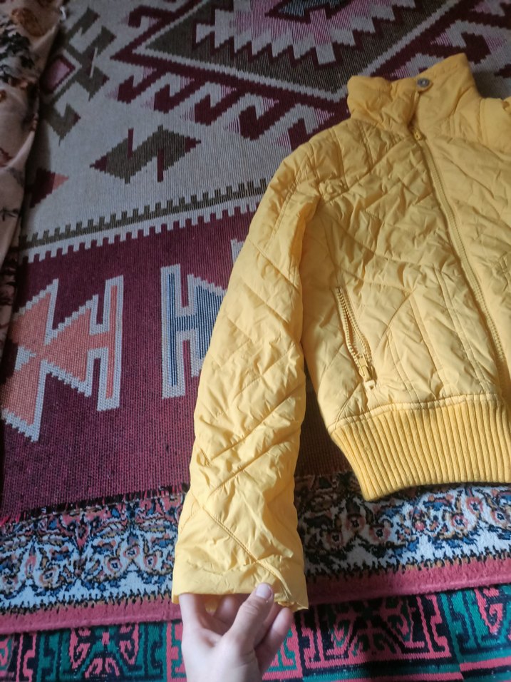 Sarı Fermuarlı Kadın Mont - Görsel 3