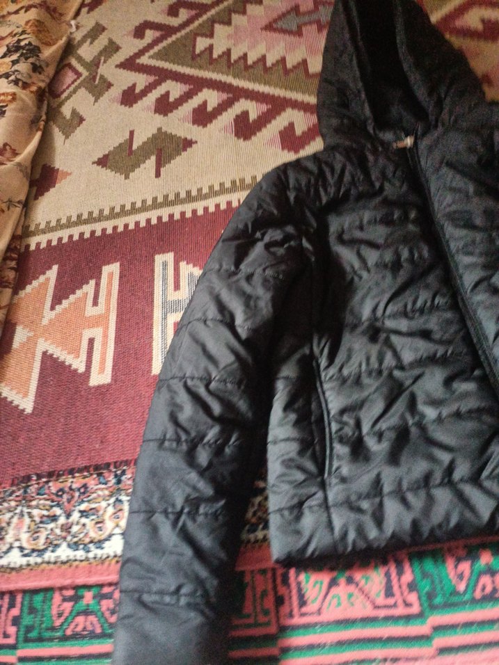 Kapüşonlu Siyah Kadın Kışlık Mont - Görsel 2