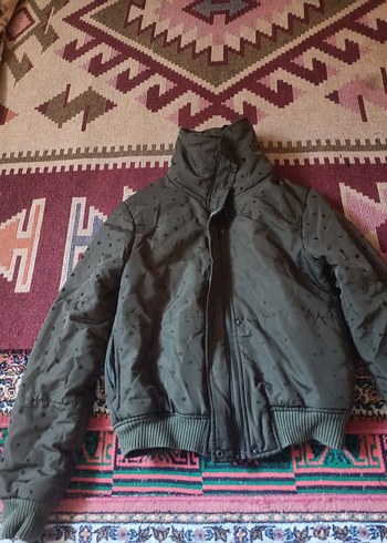 Fermuarlı Gri Kadın Ceket Yüksek Yakalı - Görsel 2