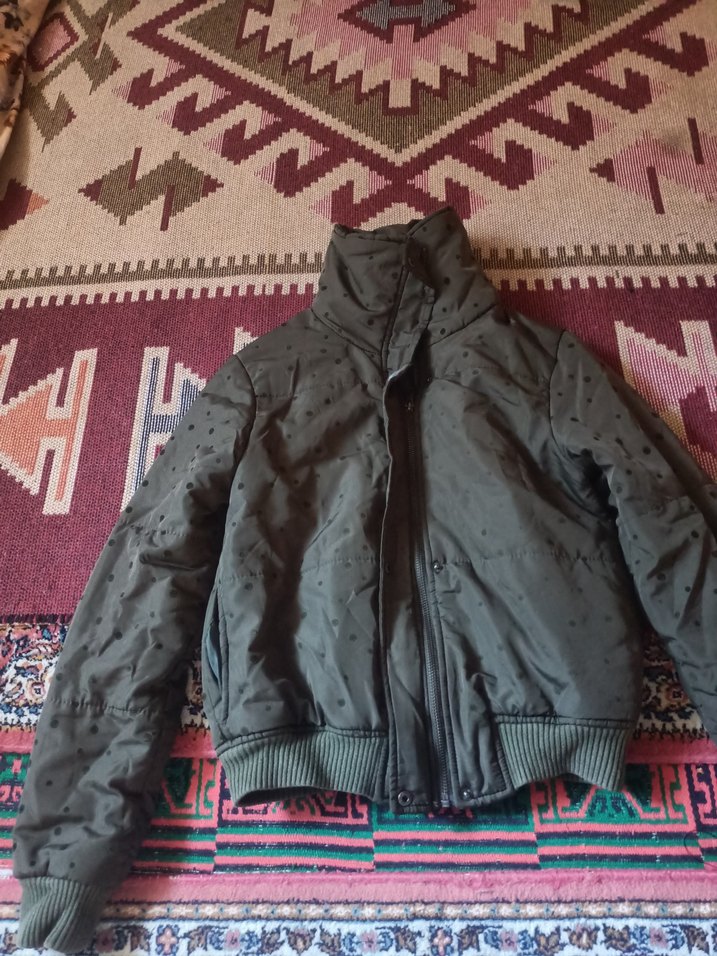 Fermuarlı Gri Kadın Ceket Yüksek Yakalı - Görsel 2