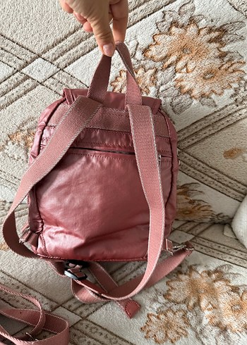 Kipling  Pembe Deri Kadın Sırt Çantası - Görsel 6