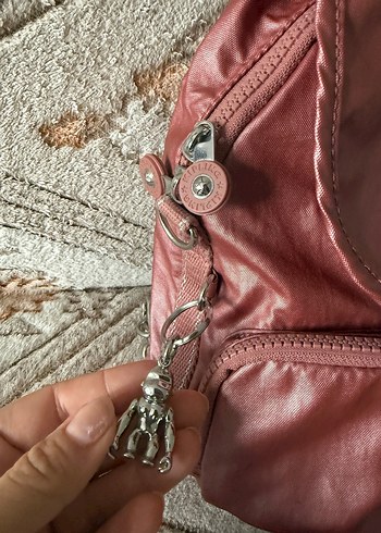 Kipling  Pembe Deri Kadın Sırt Çantası - Görsel 4