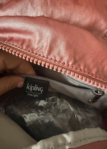 Kipling  Pembe Deri Kadın Sırt Çantası - Görsel 5