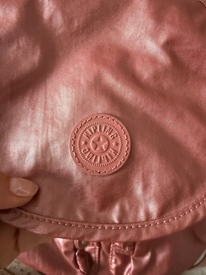 Kipling  Pembe Deri Kadın Sırt Çantası - Görsel 3