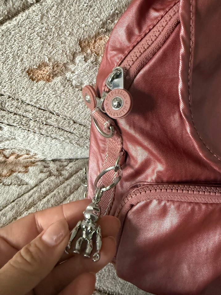 Kipling  Pembe Deri Kadın Sırt Çantası - Görsel 4