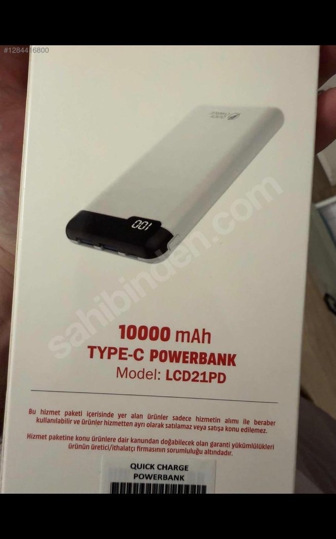 10000mAh Beyaz Type-C Powerbank LCD21PD - Görsel 2