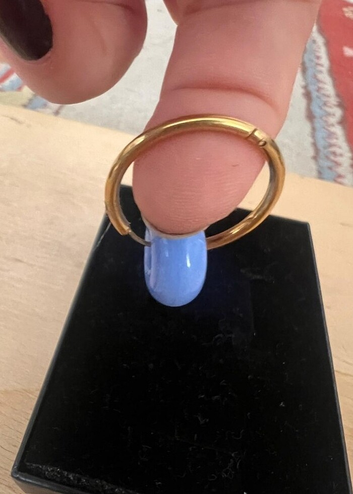 Çelik boncuklu küpe - Görsel 2