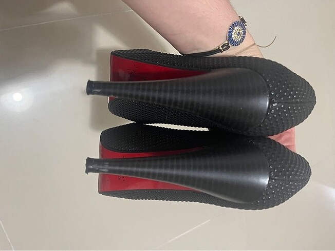 Siyah 36 numara platform topuklu ayakkabı - Görsel 6