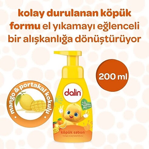  Beden DALİN KÖPÜK SABUN MANGO 200 ML