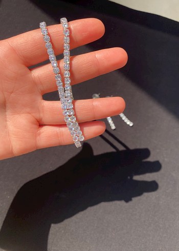 Accessorize Beyaz Parlak Taşlı Midi Küpe
