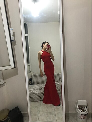 Abiye Kırmızı uzun abiye