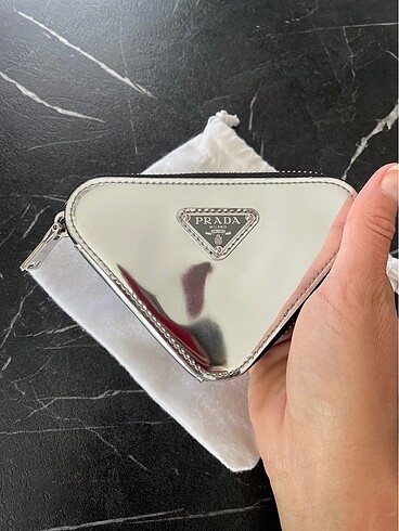 Prada Silver Brushed leather bag