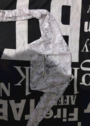 Beyaz Dantel Uzun Kollu Bolero - Görsel 2