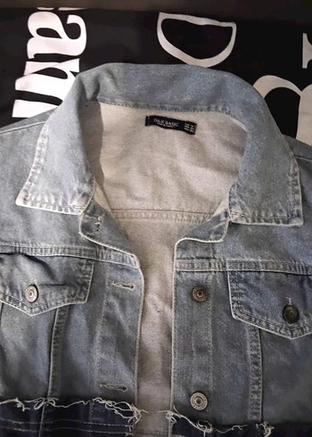 Fermuarlı ve Kemer Detaylı Gri Mavi Denim Ceket - Görsel 2