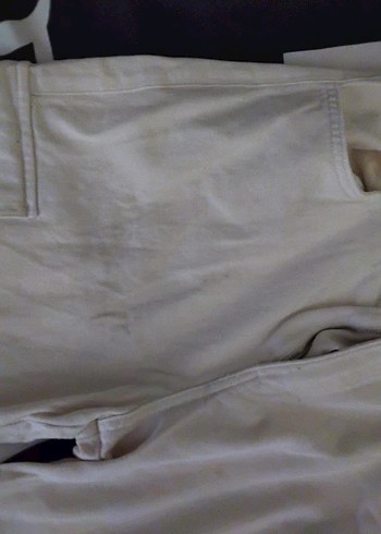 Kadın Beyaz Pamuklu Kemerli Bol Kesim Pantolon - Görsel 2