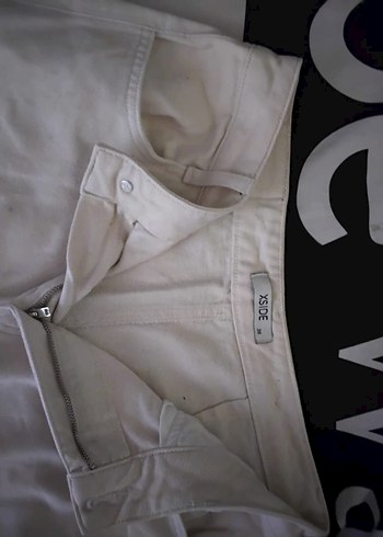 Kadın Beyaz Pamuklu Kemerli Bol Kesim Pantolon - Görsel 3