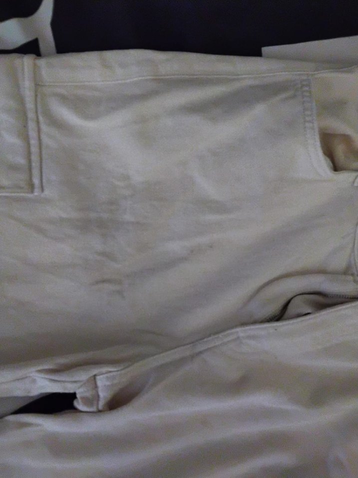 Kadın Beyaz Pamuklu Kemerli Bol Kesim Pantolon - Görsel 2