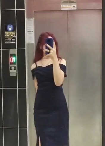 m Beden lacivert Renk Midi gece elbisesi