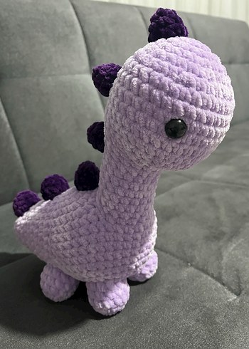 Mor Peluş Dinozor Oyuncak - Görsel 2