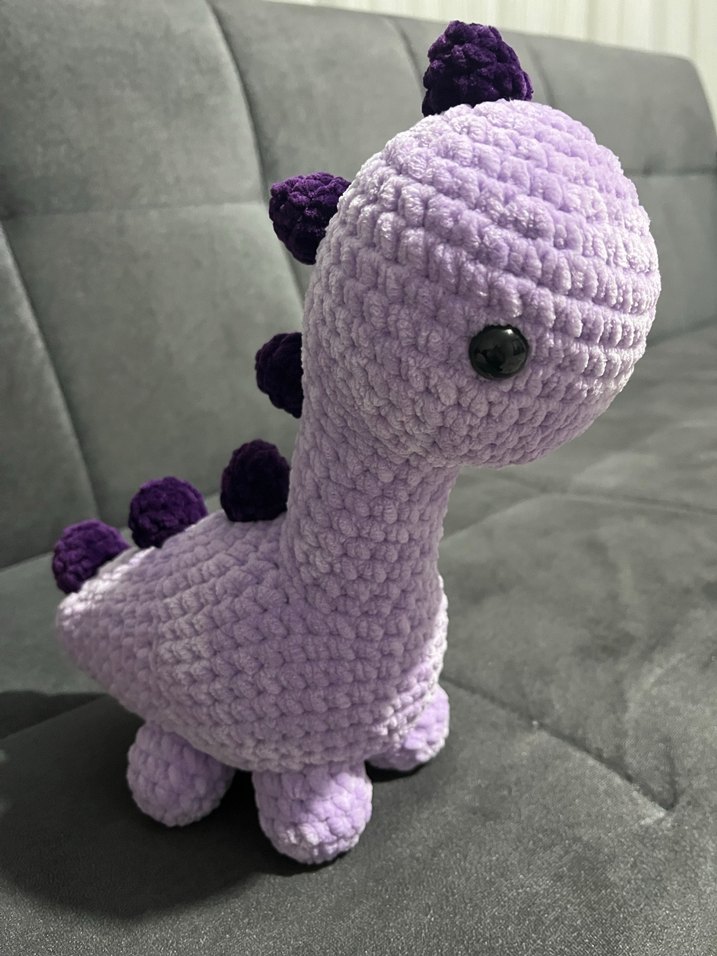 Mor Peluş Dinozor Oyuncak - Görsel 2