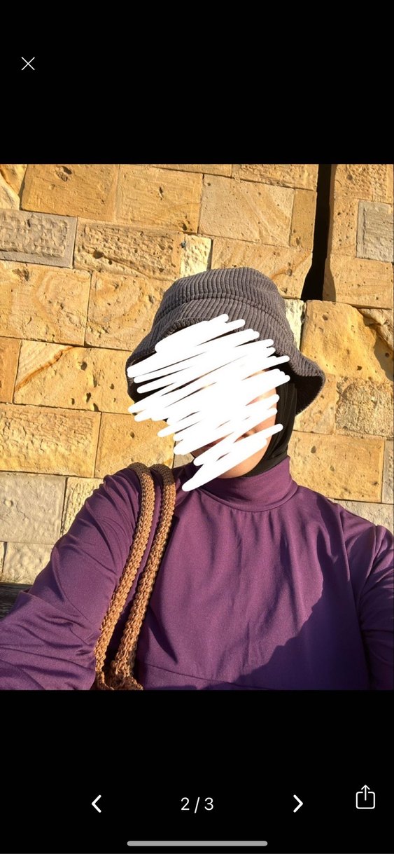 Mor Kadın Uzun tesettür haşema - Görsel 2