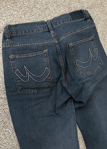 Koyu lacivert Mavi Kadın Denim Pantolon - Görsel 2