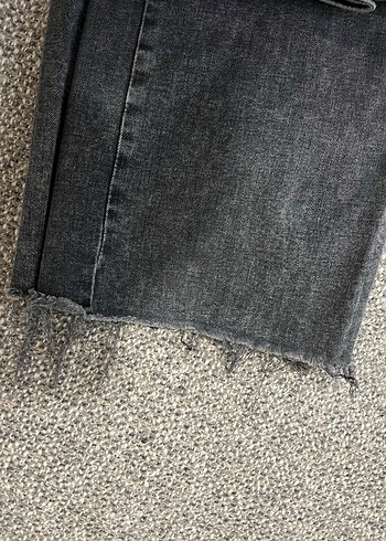 Siyah Midi Boy Kadın Kot Pantolon - Görsel 4