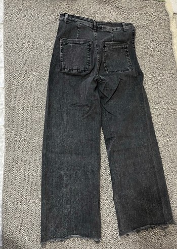 Siyah Midi Boy Kadın Kot Pantolon - Görsel 2