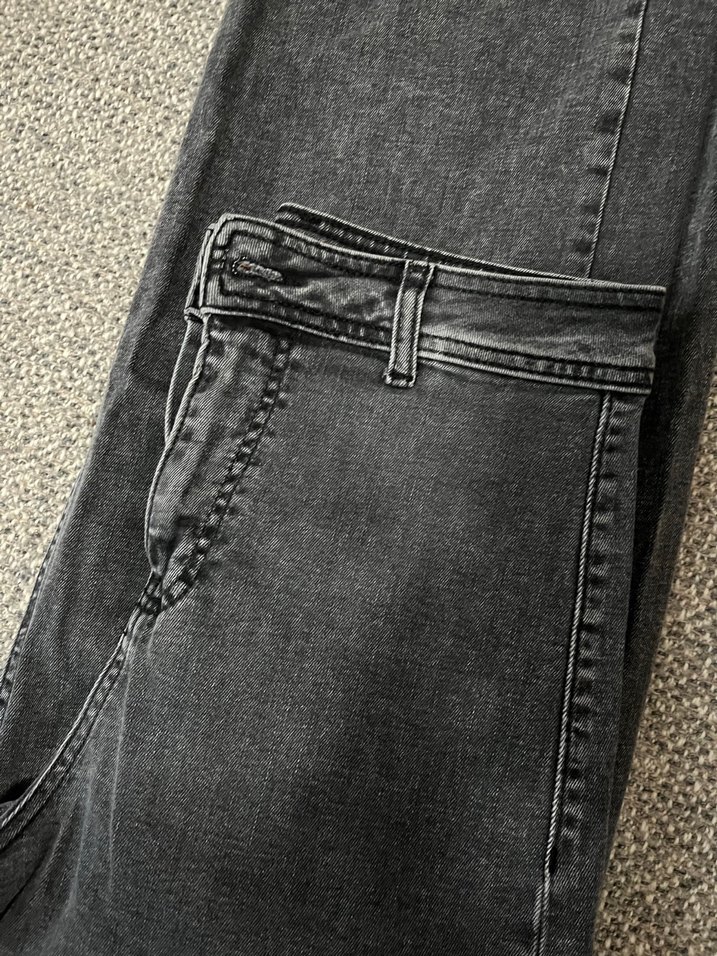 Siyah Midi Boy Kadın Kot Pantolon - Görsel 3