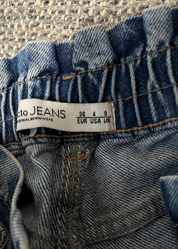 Mavi Bol Kesim Kadın Kot Pantolon - Görsel 4