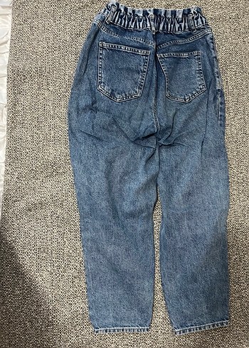 Mavi Bol Kesim Kadın Kot Pantolon - Görsel 2