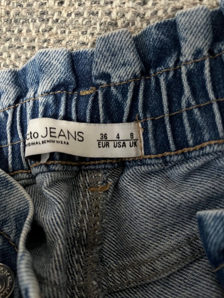 Mavi Bol Kesim Kadın Kot Pantolon - Görsel 4