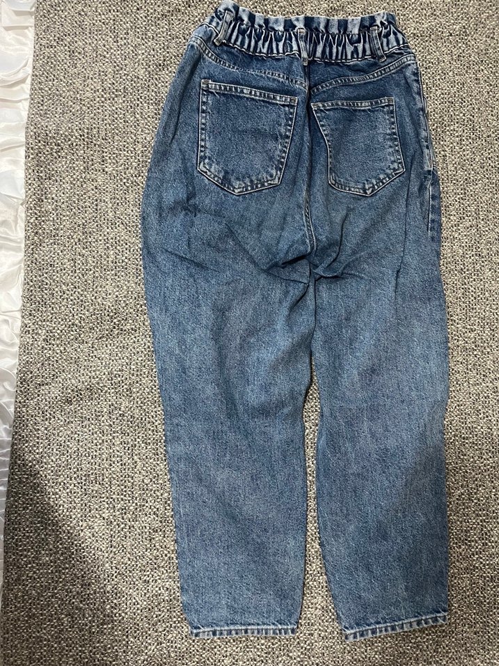 Mavi Bol Kesim Kadın Kot Pantolon - Görsel 2