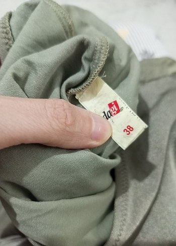 28 Beden gri Renk yeşil Kadın boyun bağlamalı Mayo