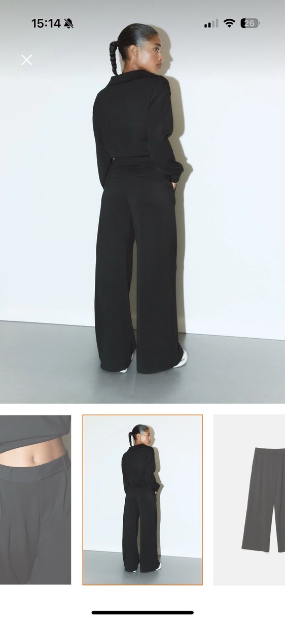 Siyah Kadın Bol Kesim Kumaş Pantolon - Görsel 3