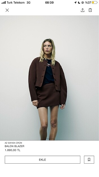 Zara ceket balon blazer