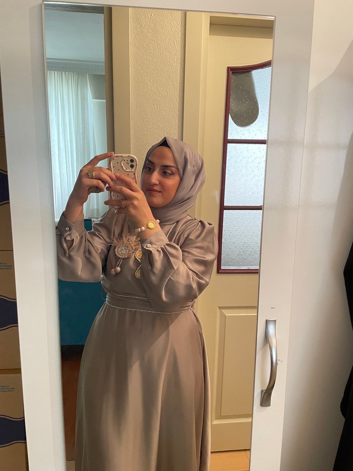 Bohem Etnik Desenli Uzun Drapeli Abiye Elbise - Görsel 3