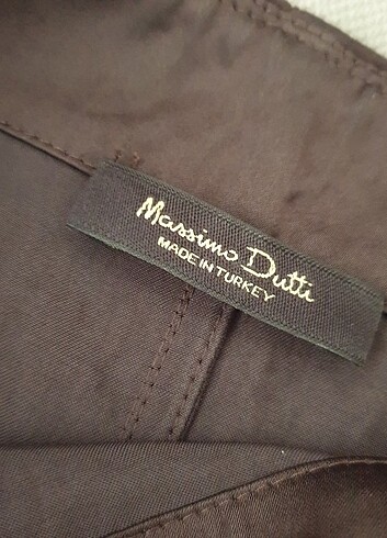 s Beden kahverengi Renk Massimo Dutti saten görünümlü A kesim etek