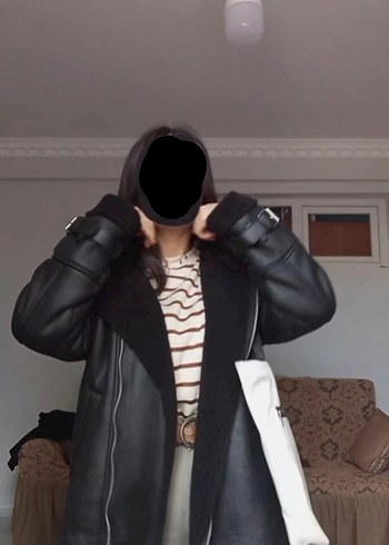 Diğer Siyah Midi Kadın Ceket Mont