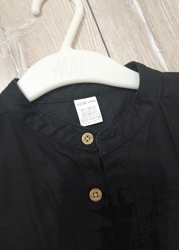 LC Waikiki Erkek Çocuk Siyah Keten Gömlek