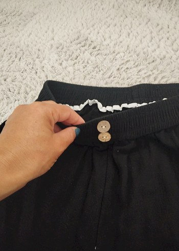 Collection B Rahat Kesim Kadın keten kapri Pantolon